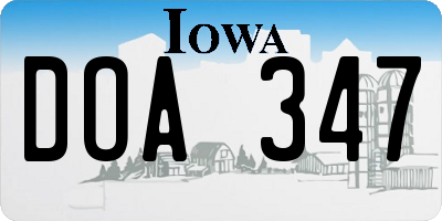 IA license plate DOA347