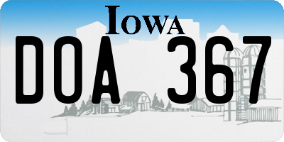 IA license plate DOA367