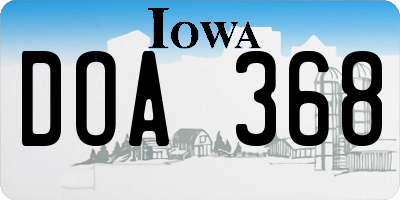 IA license plate DOA368