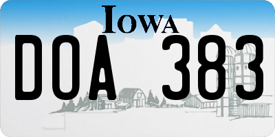 IA license plate DOA383
