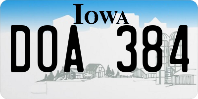 IA license plate DOA384