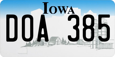 IA license plate DOA385