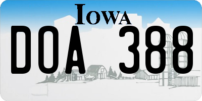 IA license plate DOA388