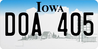 IA license plate DOA405