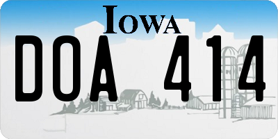 IA license plate DOA414