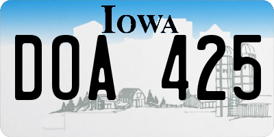 IA license plate DOA425