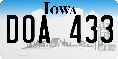 IA license plate DOA433