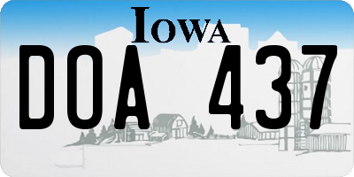 IA license plate DOA437