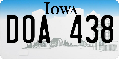 IA license plate DOA438