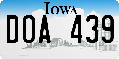 IA license plate DOA439