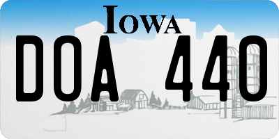 IA license plate DOA440