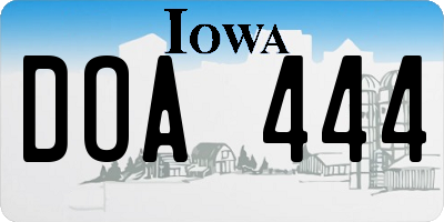 IA license plate DOA444
