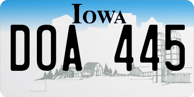 IA license plate DOA445