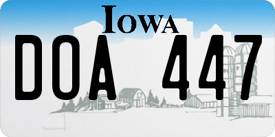 IA license plate DOA447