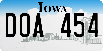 IA license plate DOA454