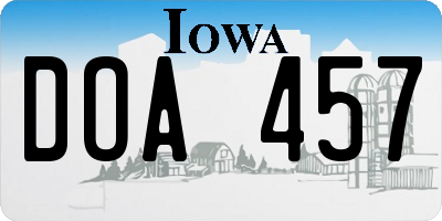 IA license plate DOA457