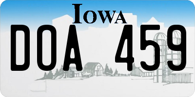 IA license plate DOA459