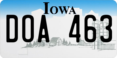 IA license plate DOA463