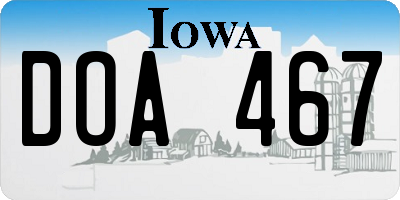 IA license plate DOA467