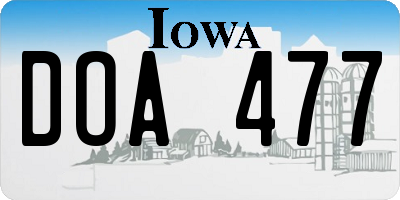 IA license plate DOA477