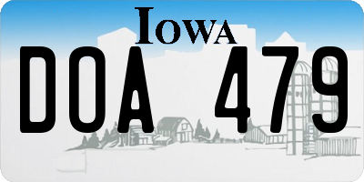 IA license plate DOA479