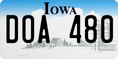 IA license plate DOA480