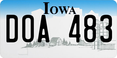 IA license plate DOA483