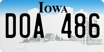 IA license plate DOA486