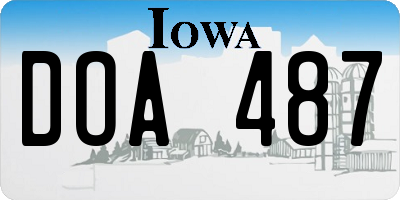 IA license plate DOA487
