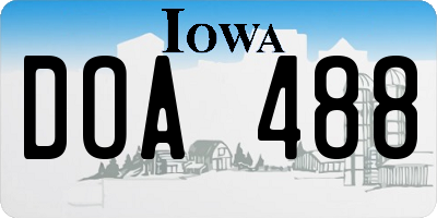 IA license plate DOA488