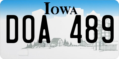 IA license plate DOA489