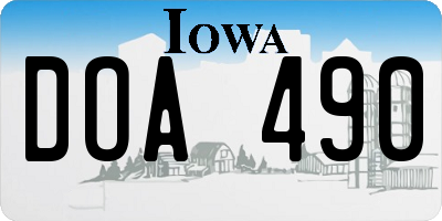 IA license plate DOA490