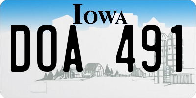 IA license plate DOA491