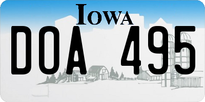 IA license plate DOA495