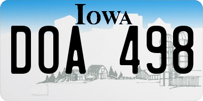 IA license plate DOA498