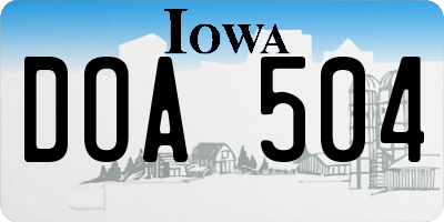 IA license plate DOA504