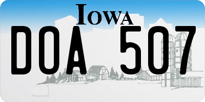 IA license plate DOA507