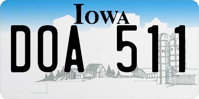 IA license plate DOA511