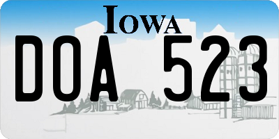 IA license plate DOA523