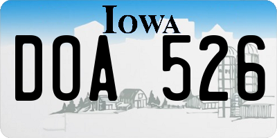 IA license plate DOA526