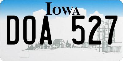 IA license plate DOA527