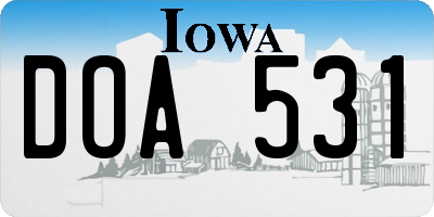 IA license plate DOA531