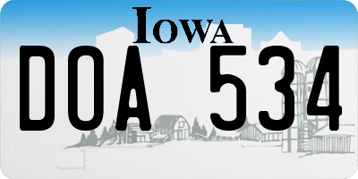 IA license plate DOA534
