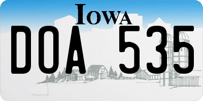 IA license plate DOA535