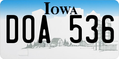 IA license plate DOA536