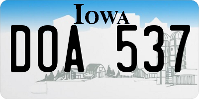 IA license plate DOA537