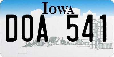 IA license plate DOA541