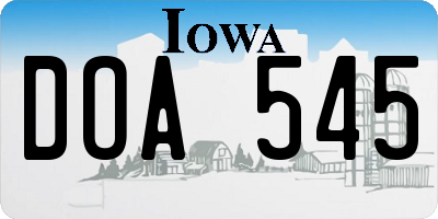 IA license plate DOA545