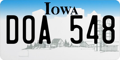 IA license plate DOA548