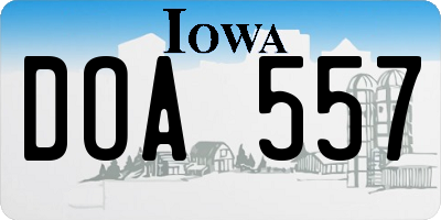 IA license plate DOA557